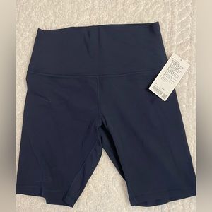Navy Lululemon bike shorts